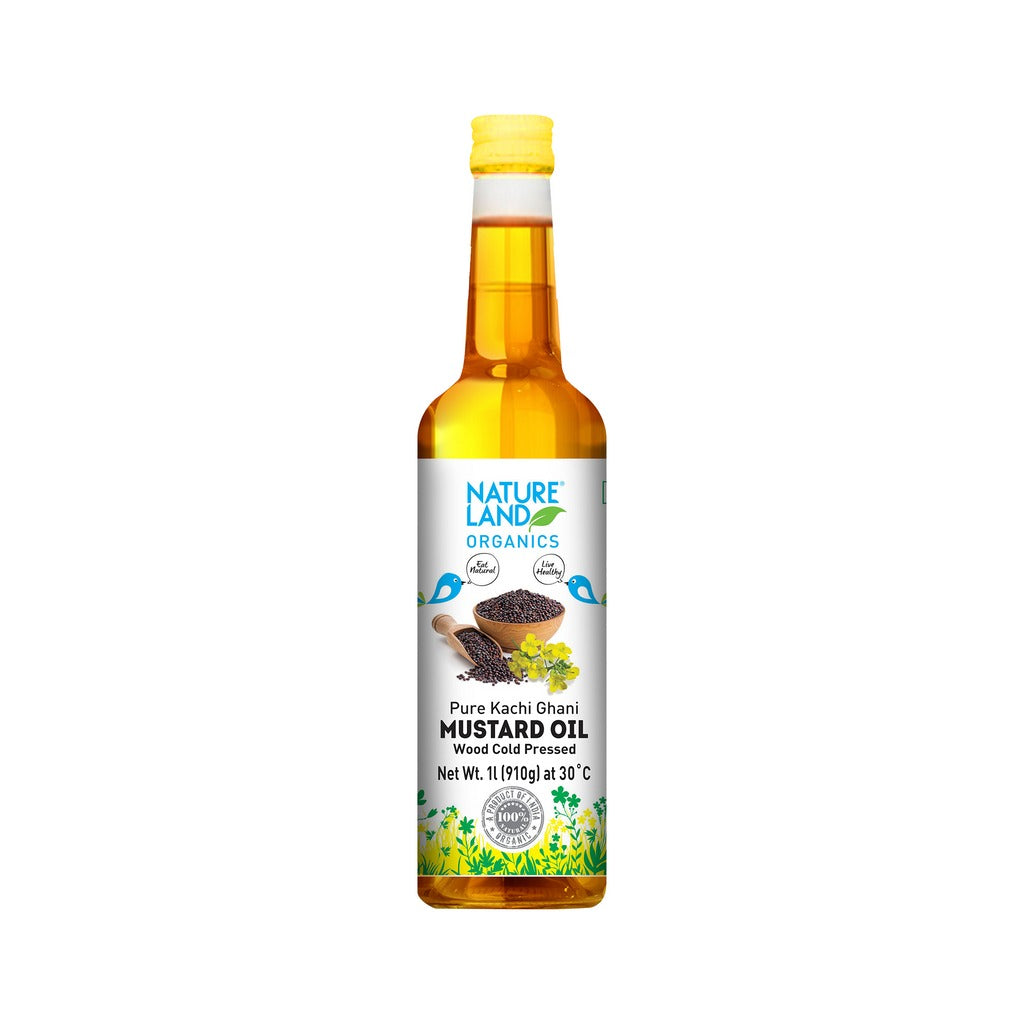 Nature Land Organics Mustard Oil Wood Cold Pressed | Grab2Buy
