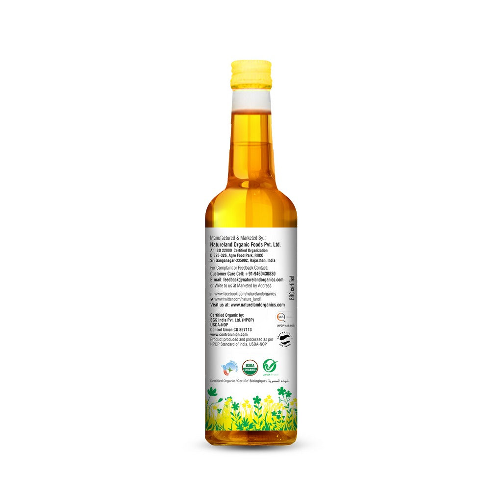 Nature Land Organics Mustard Oil Wood Cold Pressed 