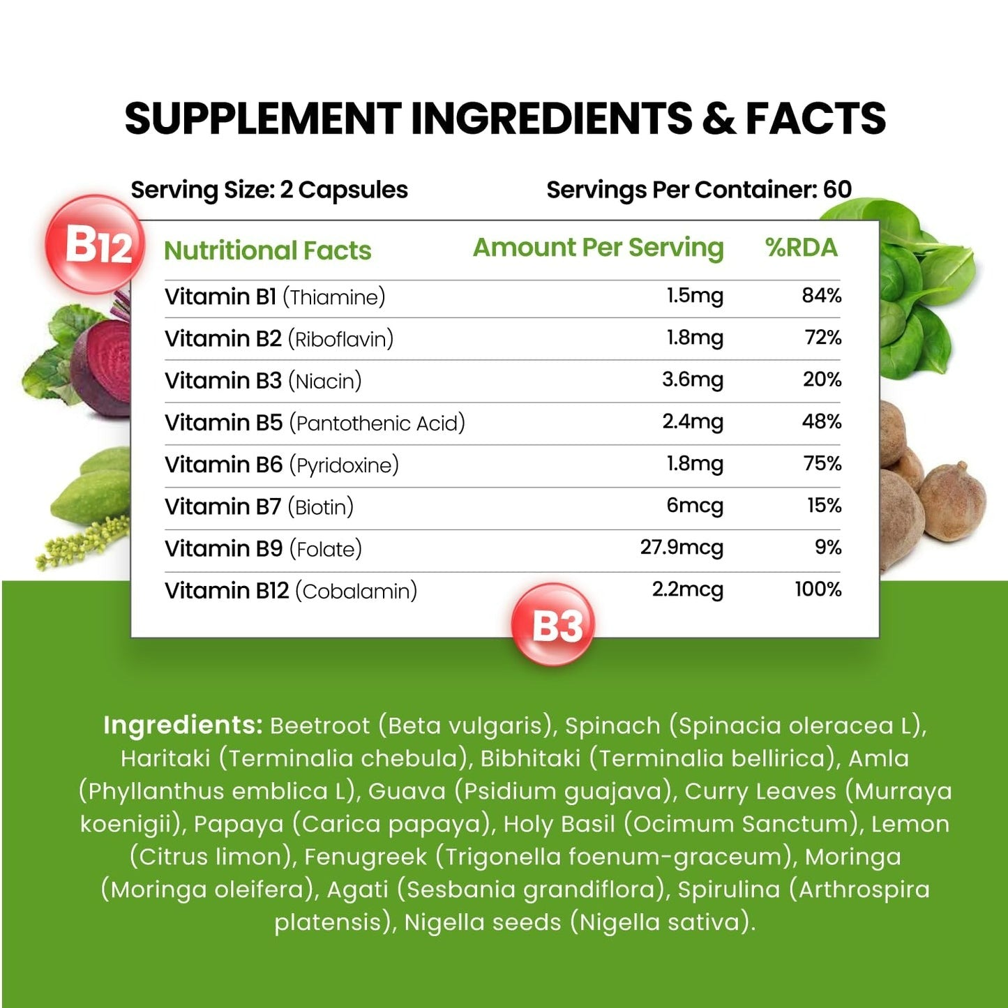 Himalayan Organics Organic B12 500mg Vegetarian Capsules - Grab2buy