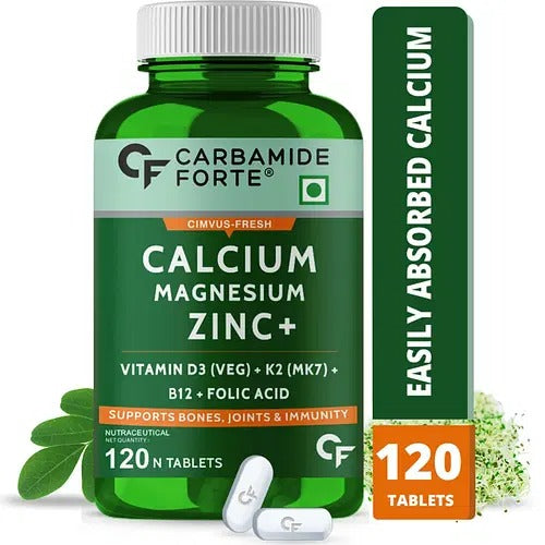Carbamide Forte Calcium + Magnesium + Zinc + Vitamin D, K2, & B12 Tablets 