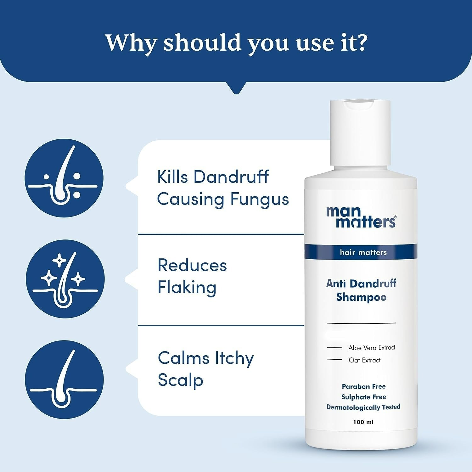 Man Matters 2% Ketoconazole Anti Dandruff Shampoo - Grab2buy