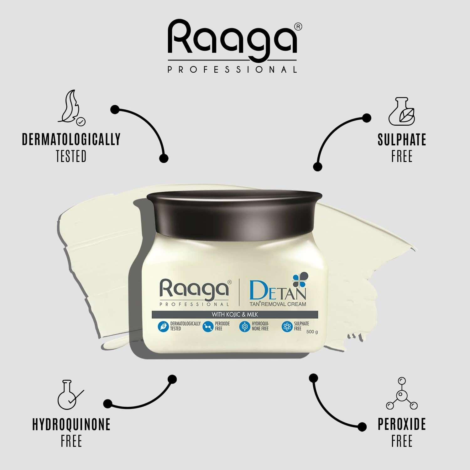 Raaga Professional De Tan Removal Cream With Kojic & Milk - Grab2buy