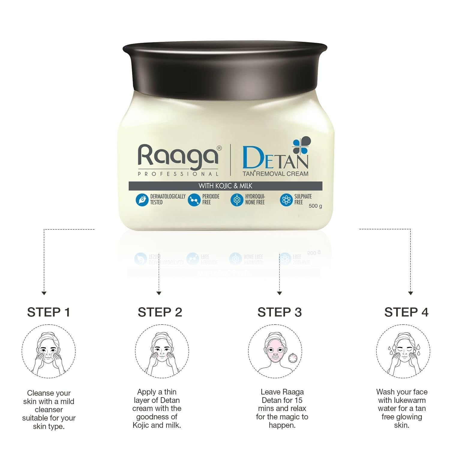 Raaga Professional De Tan Removal Cream With Kojic & Milk - Grab2buy