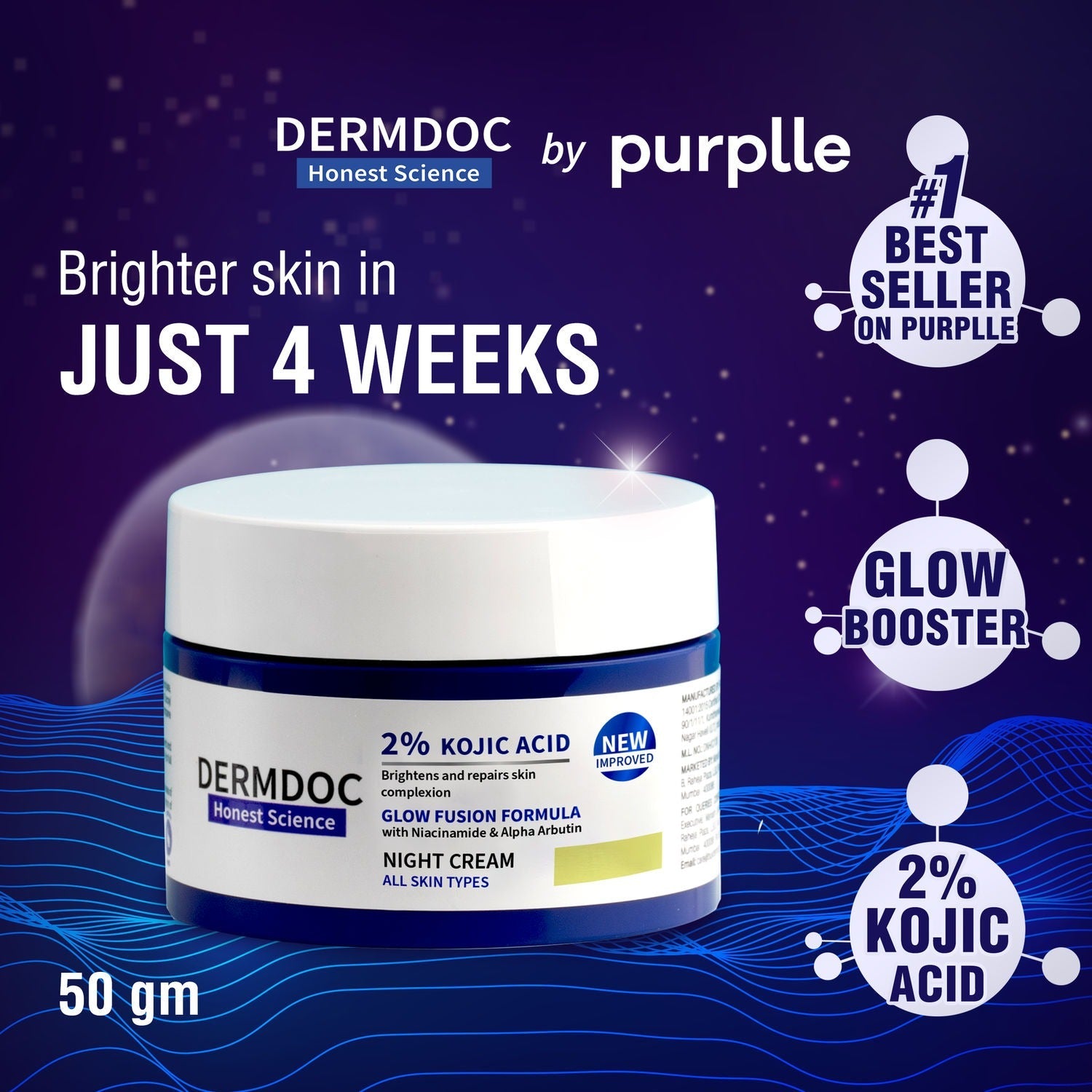 Dermdoc 2% Kojic Acid Night Cream - Grab2buy
