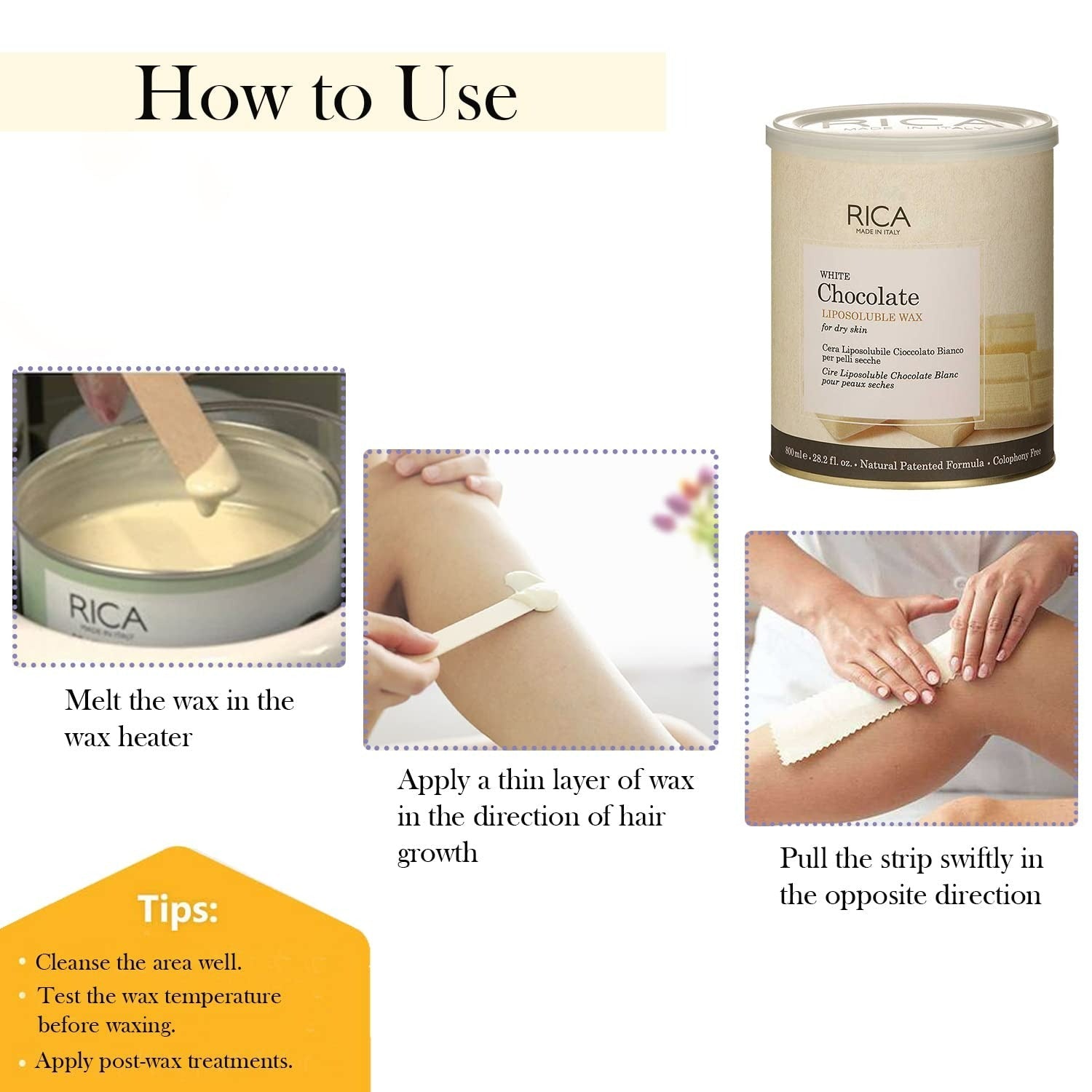Rica White Chocolate Liposoluble Wax for Dry Skin - Grab2buy