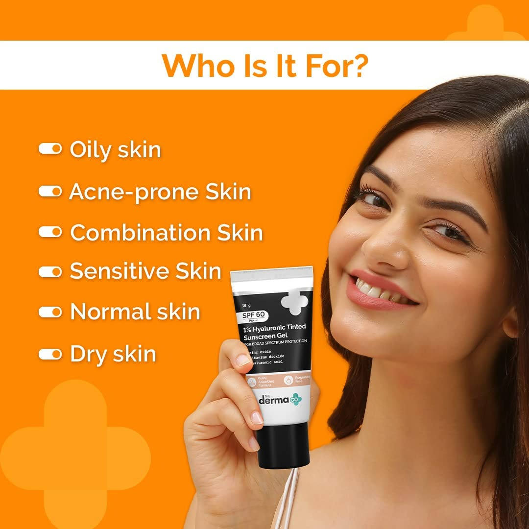 The Derma Co 1% Hyaluronic Tinted Sunscreen Gel  Grab2Buy The Derma Co Grab2Buy
