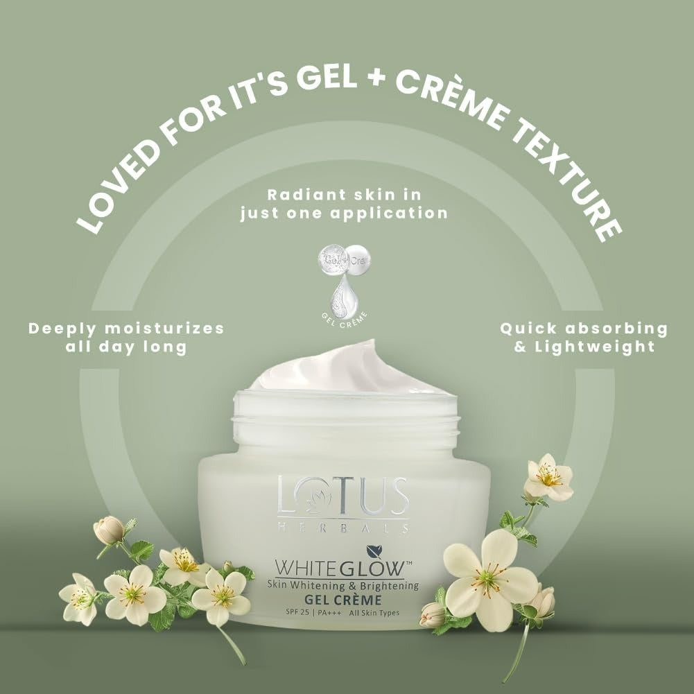Lotus Herbals Whiteglow Skin Brightening Gel Creme SPF 25 PA+++ - Grab2buy