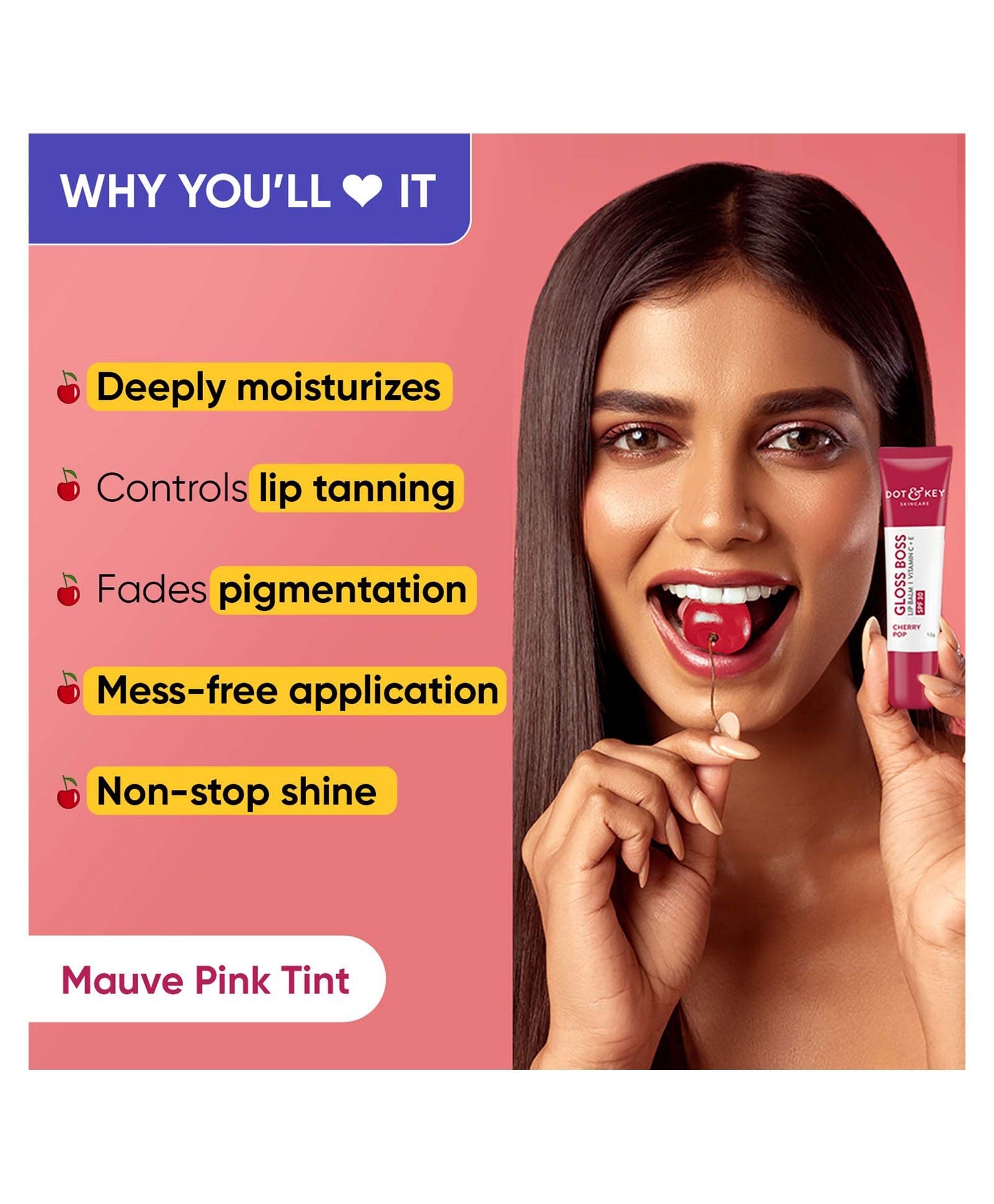 Dot & Key Gloss Boss Cherry Lip Balm - Grab2buy