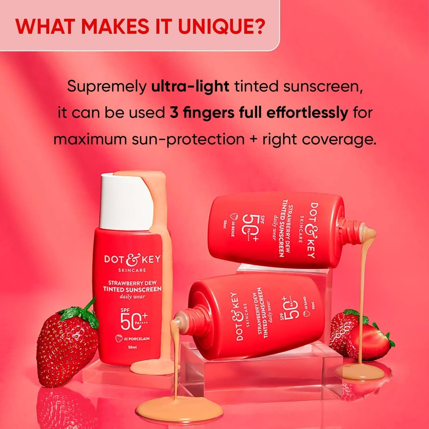 Dot & Key Strawberry Dew Tinted Sunscreen - 01 Porcelain - Grab2buy