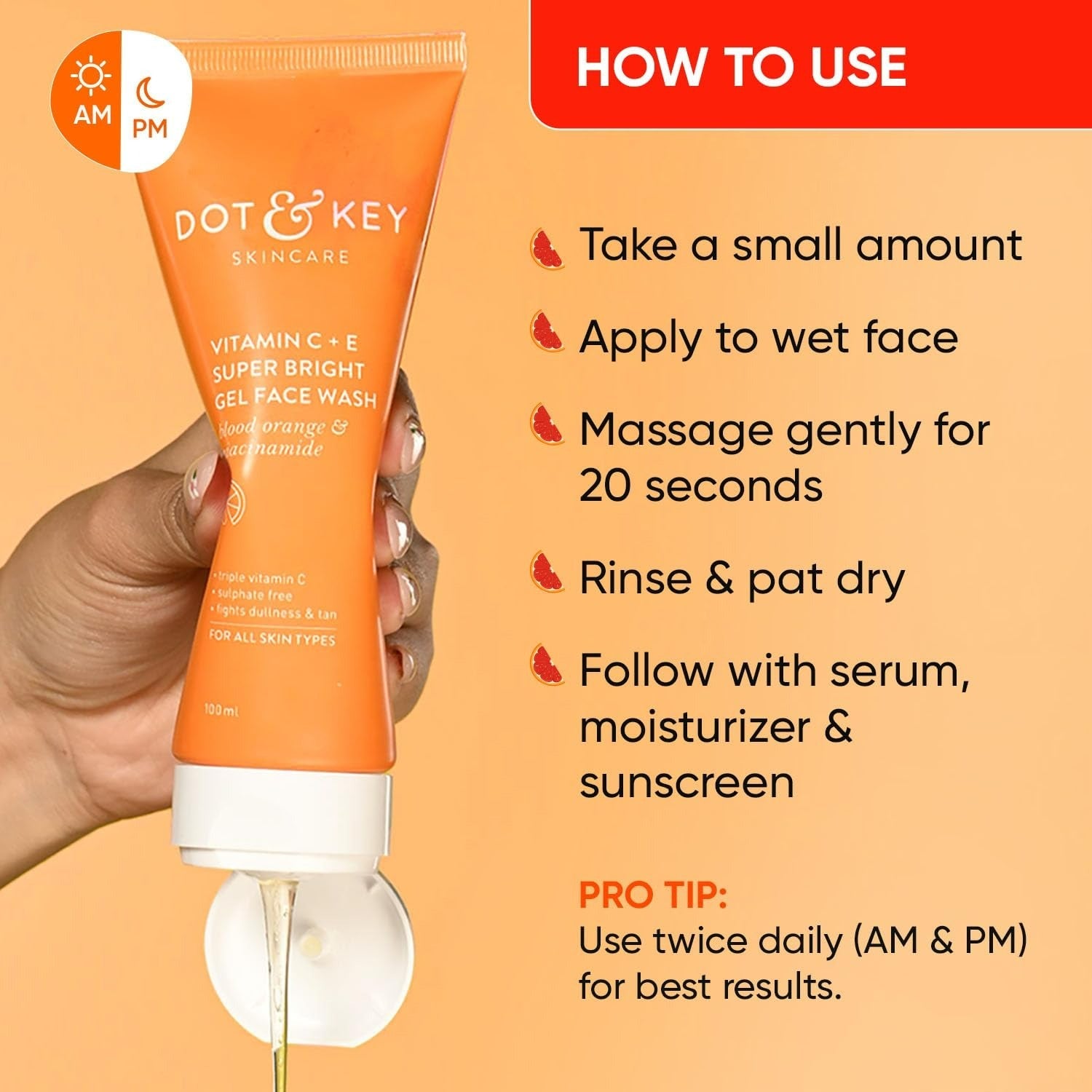 Dot & Key Vitamin C+E Super Bright Gel Face Wash - Grab2buy