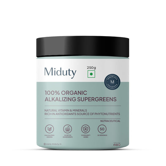 Miduty by Palak Notes 100% Organic Alkalizing Super Greens Powder 