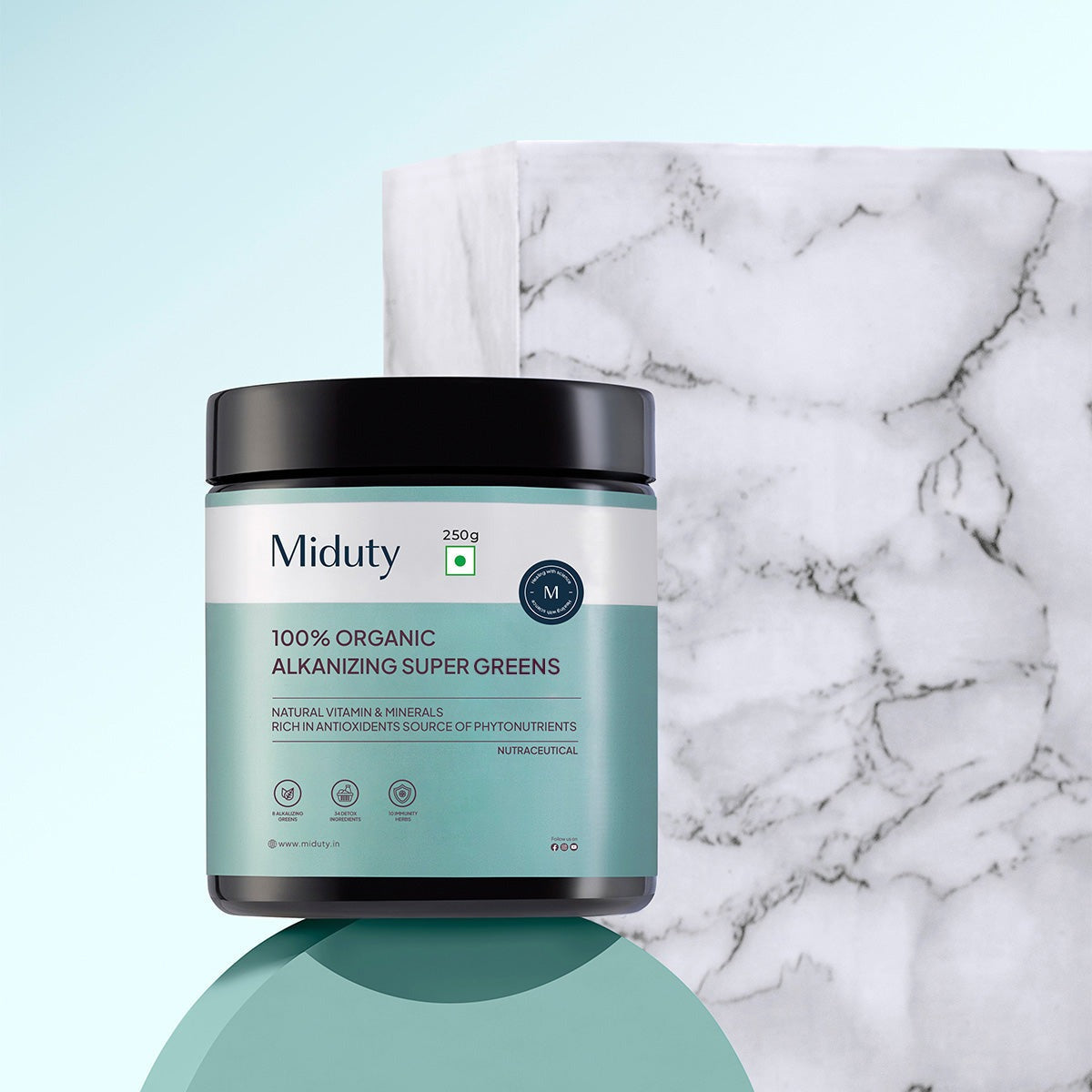 Miduty by Palak Notes 100% Organic Alkalizing Super Greens Powder 