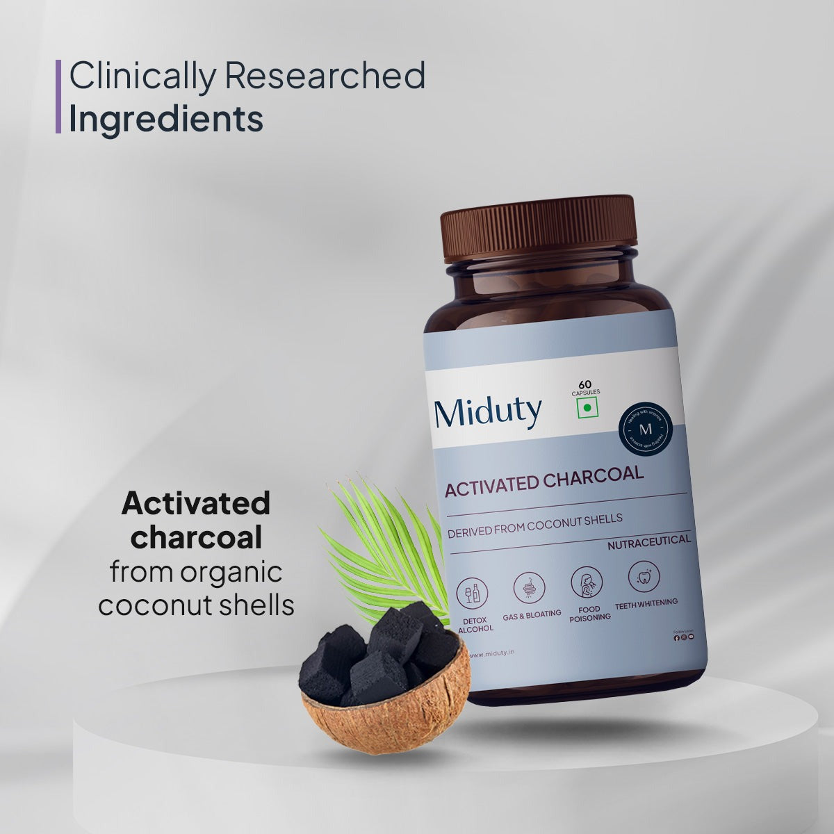 Miduty by Palak Notes Activated Charcoal Capsules - Grab2buy