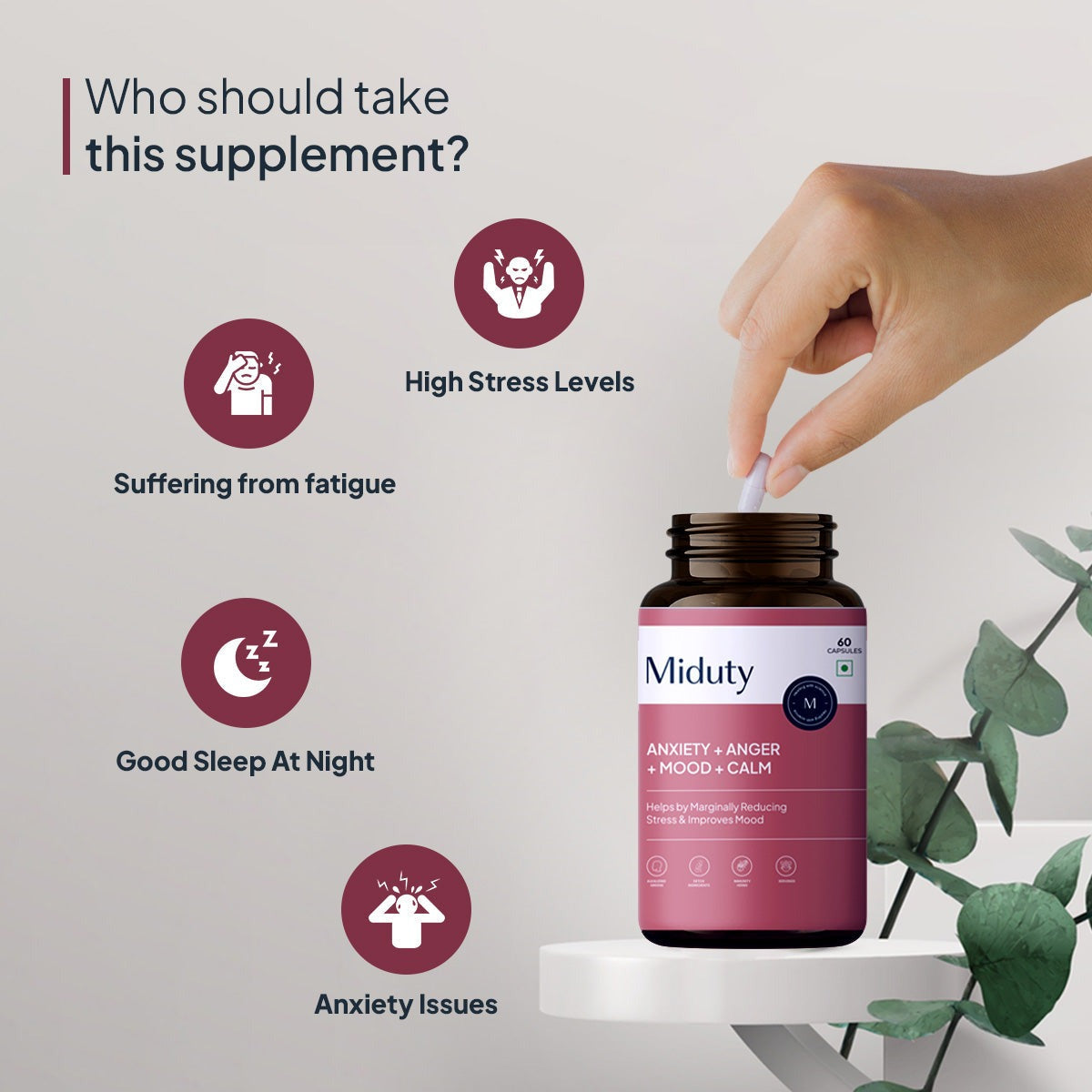 Miduty by Palak Notes Anxiety + Anger + Mood + Calm Capsules - Grab2buy