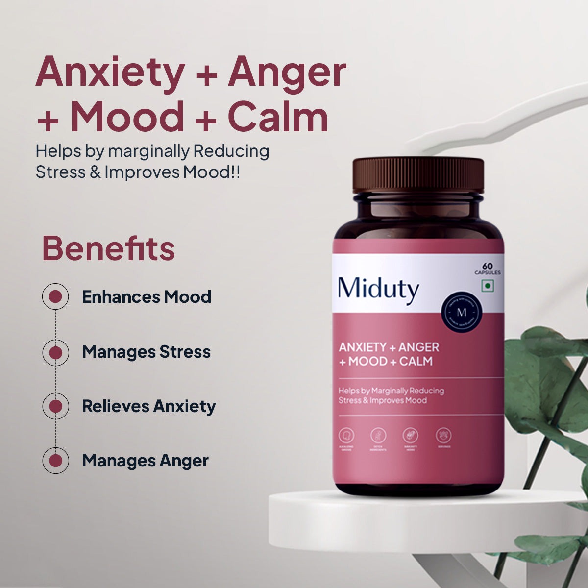 Miduty by Palak Notes Anxiety + Anger + Mood + Calm Capsules 