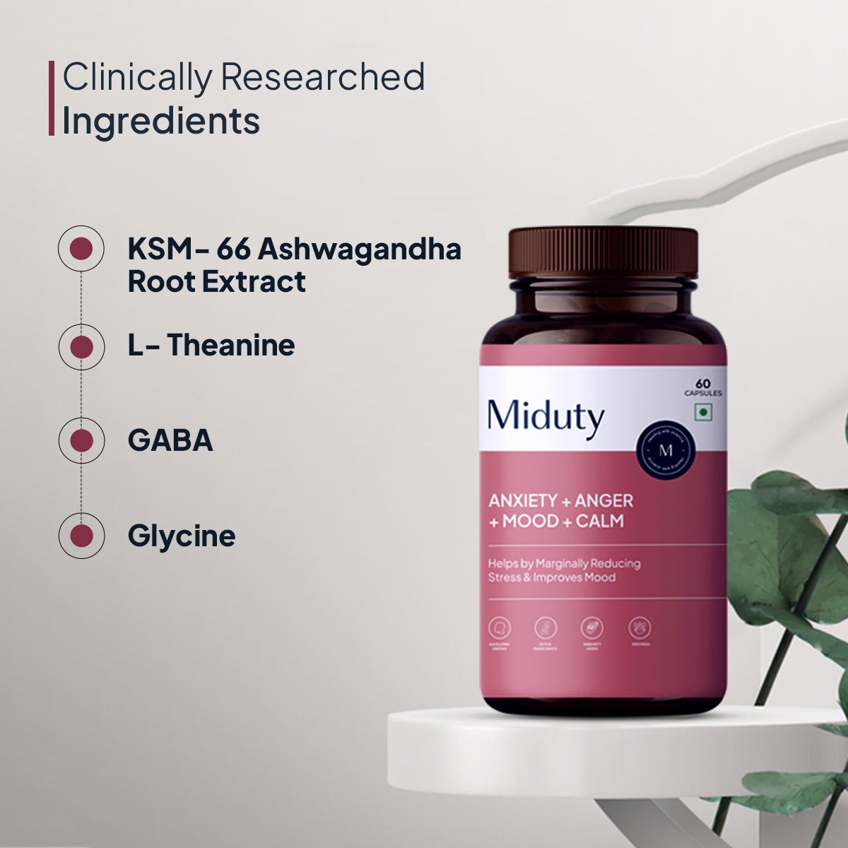 Miduty by Palak Notes Anxiety + Anger + Mood + Calm Capsules 