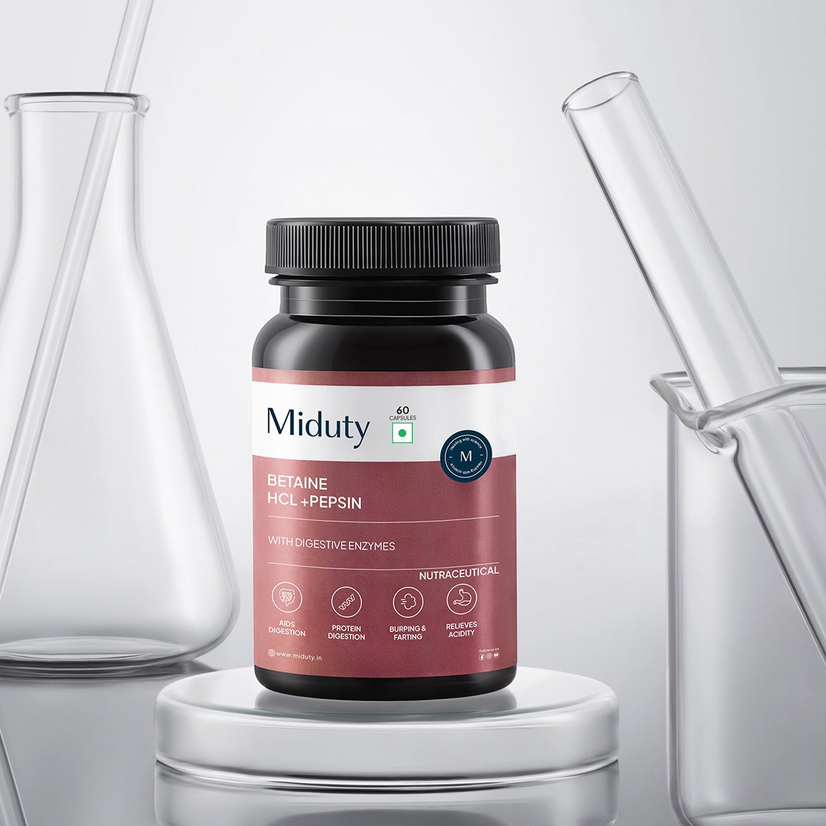 Miduty by Palak Notes Betaine HCL + Pepsin Capsules - Grab2buy