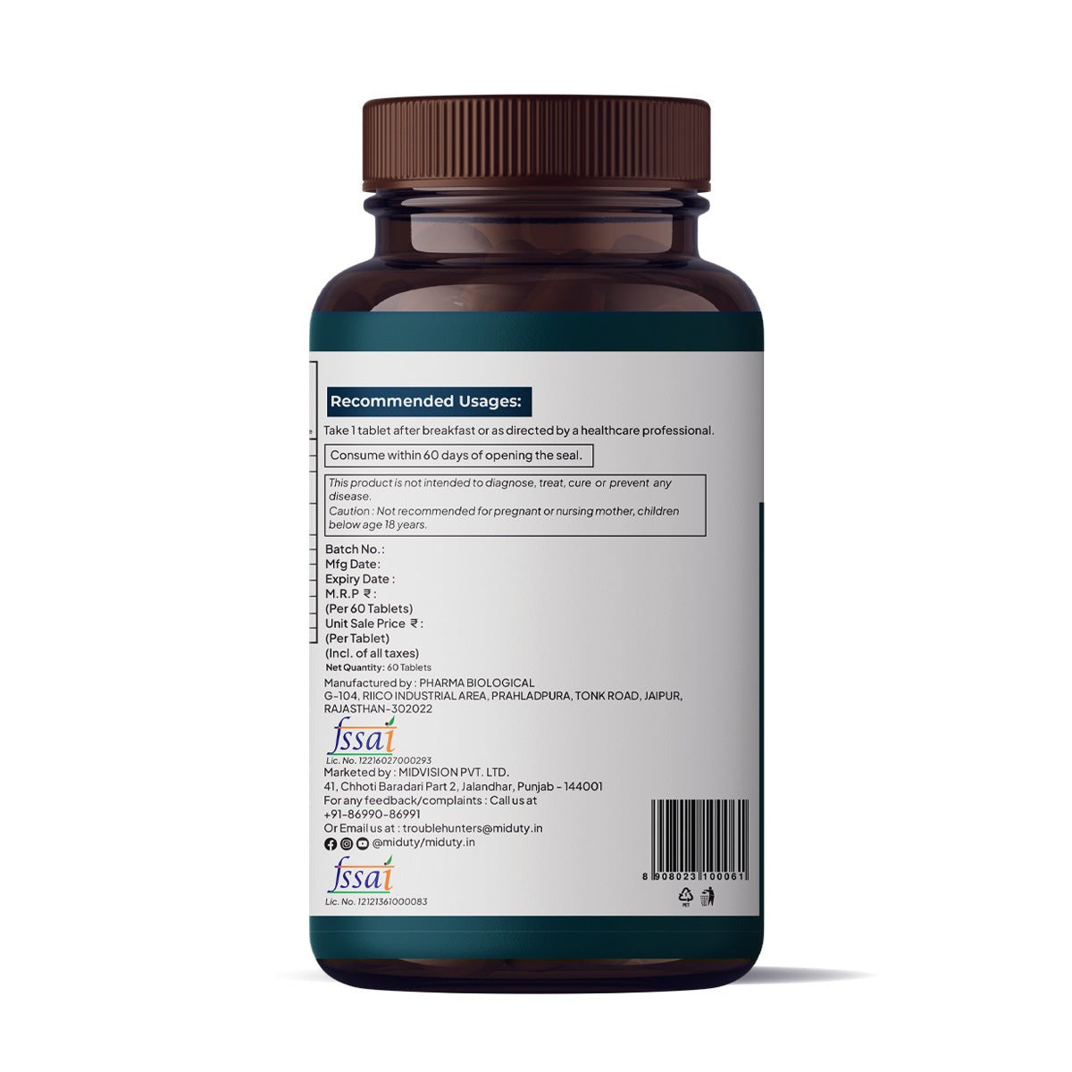 Miduty by Palak Notes Blood Sugar Control Tablets - Grab2buy