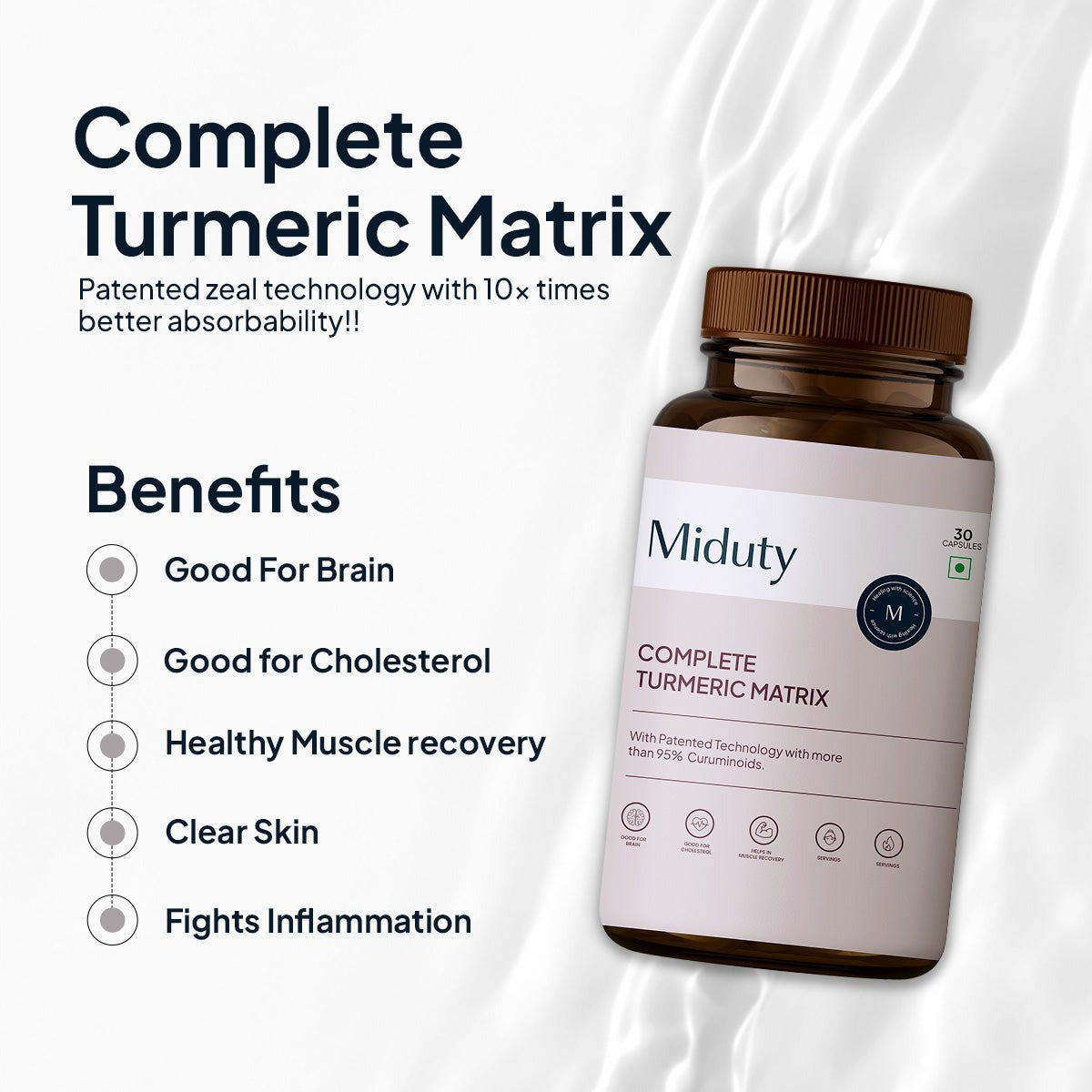 Miduty by Palak Notes Complete Turmeric Matrix Capsules 