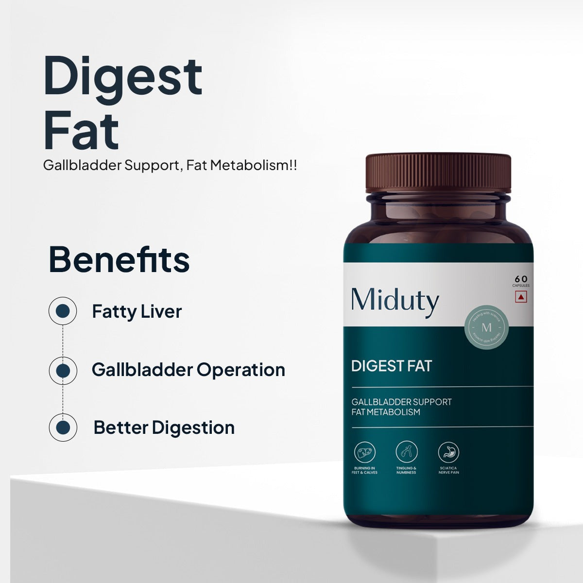 Miduty by Palak Notes Digest Fat Bila Salts Capsules - Grab2buy