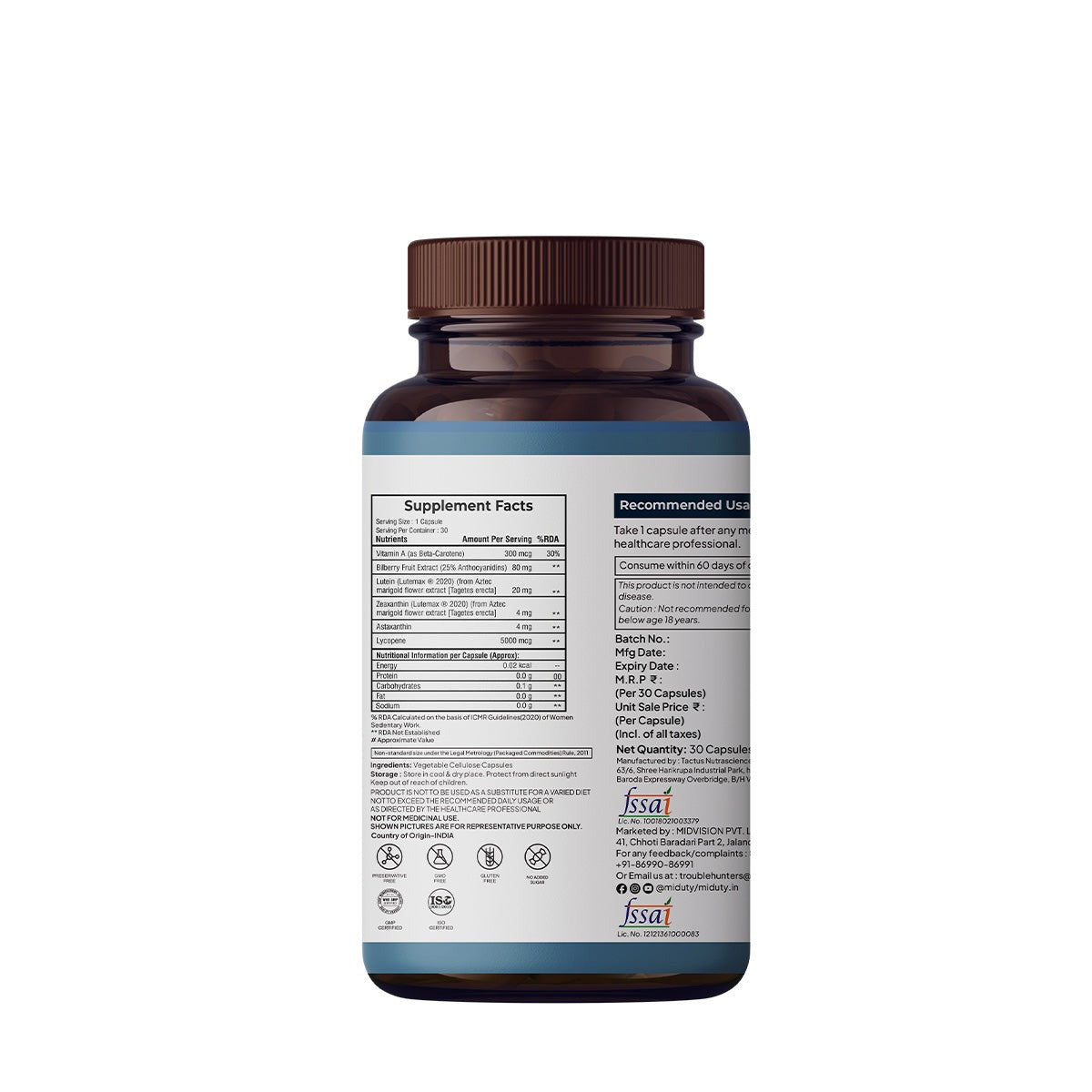 Miduty by Palak Notes Eye Vision Shield Complete Eye Care Capsules 