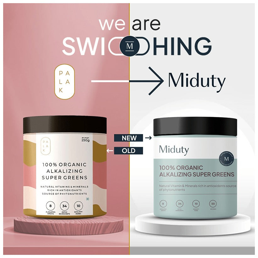 Miduty by Palak Notes 100% Organic Alkalizing Super Greens Powder 