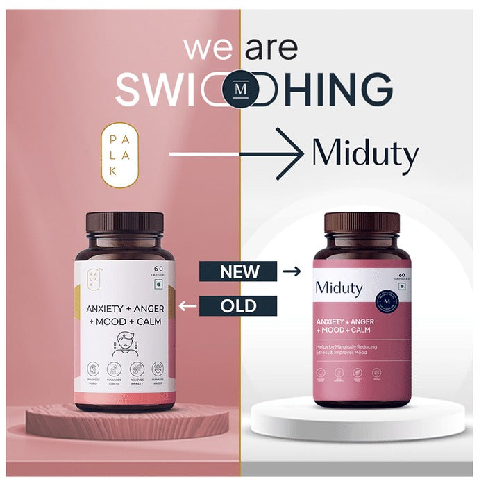 Miduty by Palak Notes Anxiety + Anger + Mood + Calm Capsules - Grab2buy