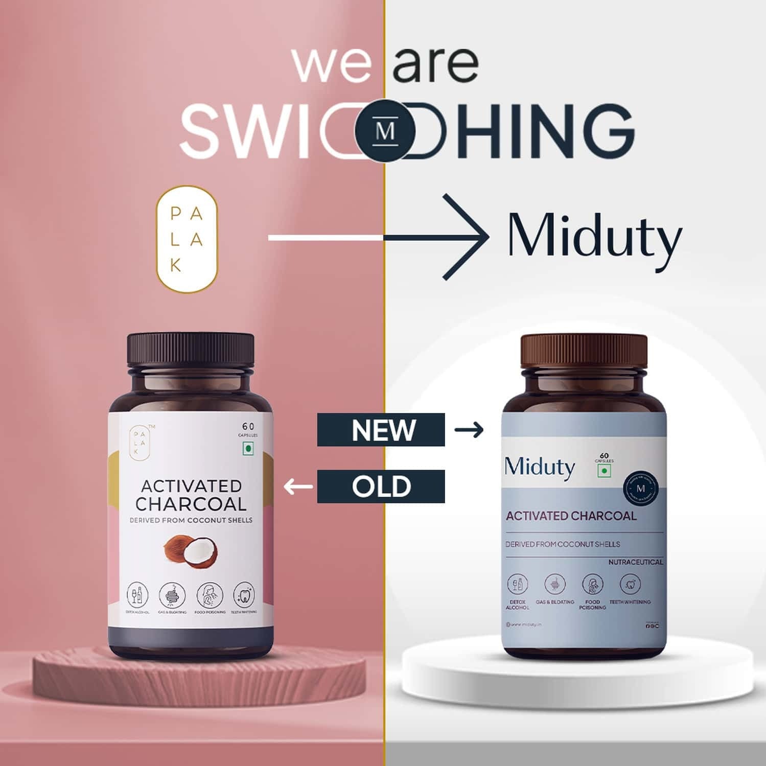 Miduty by Palak Notes Activated Charcoal Capsules 