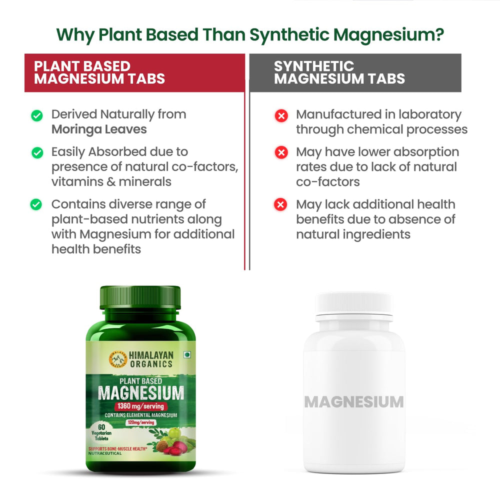 Himalayan Organics Plant-Based Magnesium 1360 mg Capsules - Grab2buy