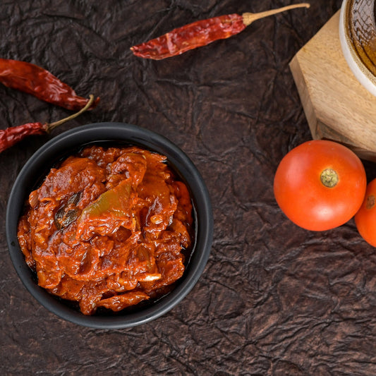 Vellanki Foods Andhra Special Tomato Pickle with Garlic | Authentic Telugu Style Tamatar Achar | Traditional South Indian Pickes - Grab2buy