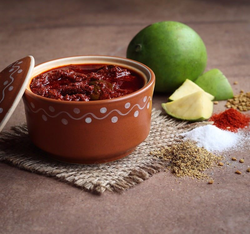 Jandhyala Foods Mango Garlic Avakaya Pickle - Grab2buy