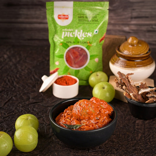 Vellanki Foods Amla Red Chilli Pickle | Andhra Aanvala Laal Mirch Achaar 