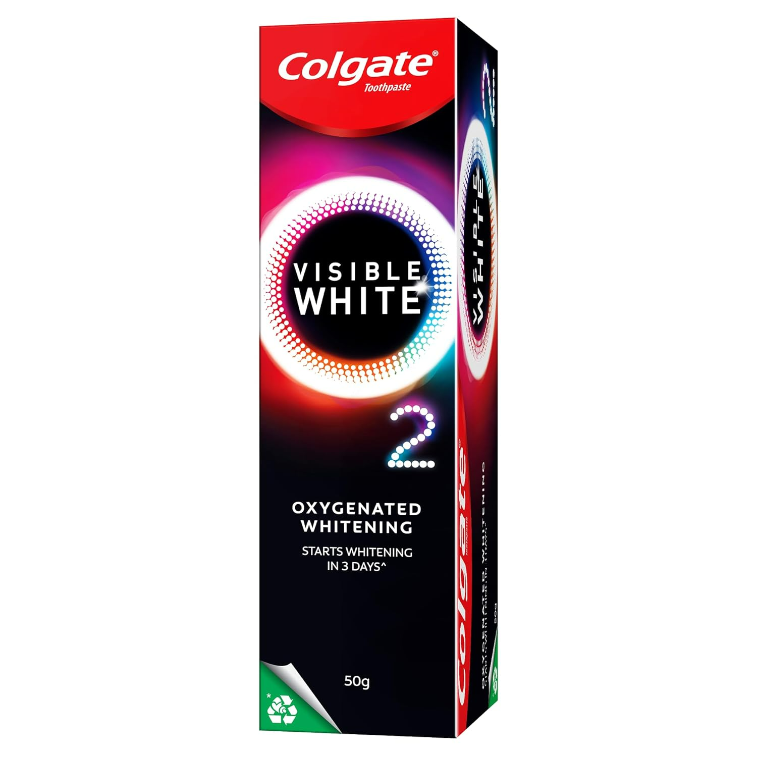 Colgate Visible White O2 Teeth Whitening Toothpaste with Peppermint Sparkle 