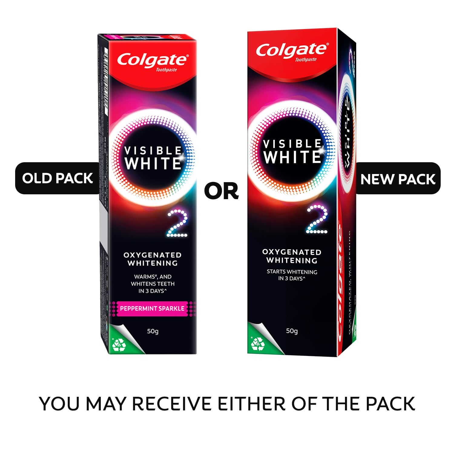 Colgate Visible White O2 Teeth Whitening Toothpaste with Peppermint Sparkle 