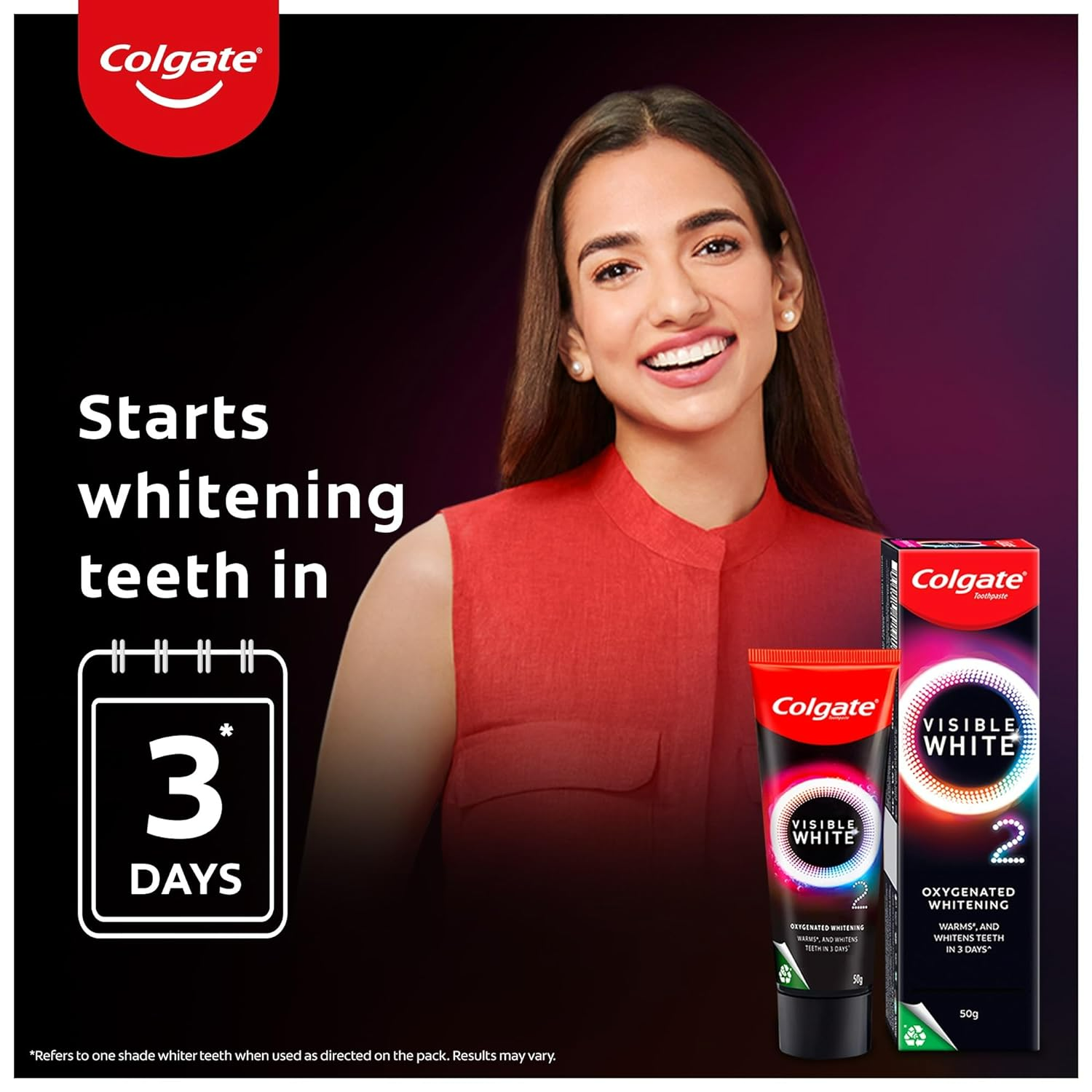 Colgate Visible White O2 Teeth Whitening Toothpaste with Peppermint Sparkle 