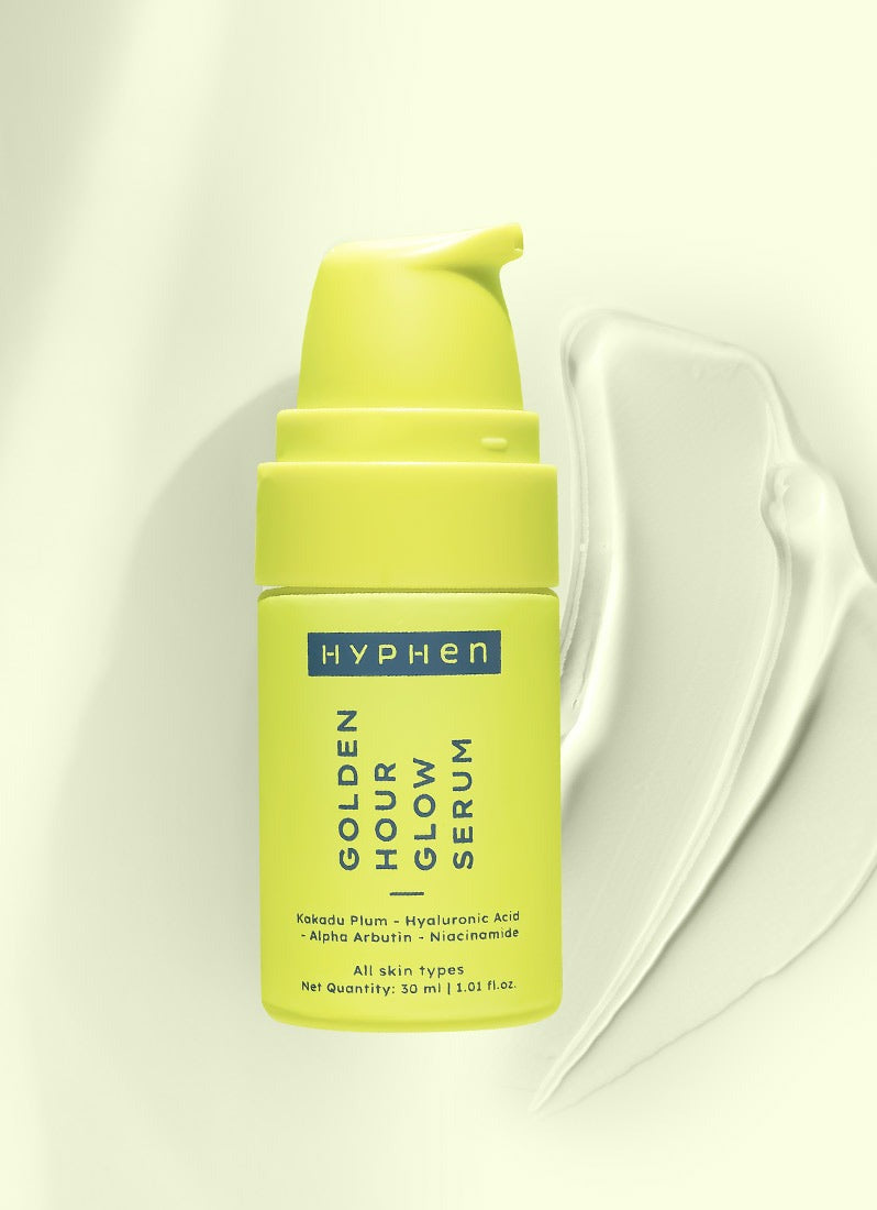 Hyphen By Kriti Sanon Golden Hour Glow Serum With Niacinamide, Alpha Arbutin, Hyaluronic Acid & Kakadu Plum, For Men & Women 