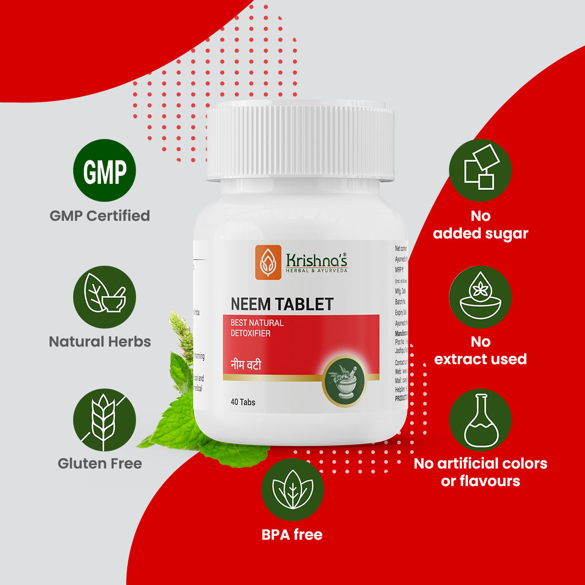 Krishna's Herbal & Ayurveda Neem Tablets - Limited Time Offer - Swadesiicart
