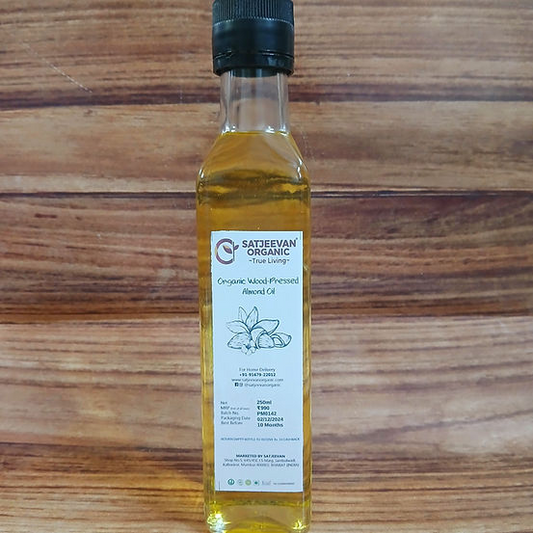Satjeevan Organic Wood-Pressed Almond Oil  Grab2Buy Satjeevan Grab2Buy