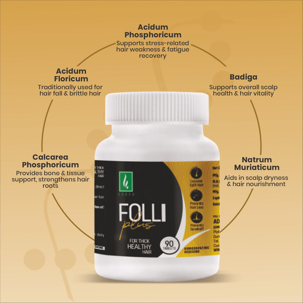 Adven Homeopathy Folli Plus Tablets 