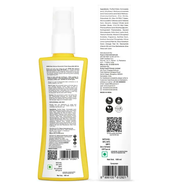 Wow Skin Science UV Sunscreen Spray SPF 50  Grab2Buy Wow Skin Science Grab2Buy