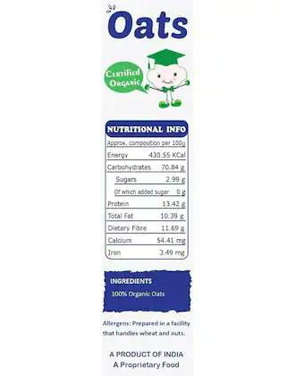 TummyFriendly Foods Certified Organic Oats Porridge Mix for 6 Months Old  Grab2Buy TummyFriendly Foods Grab2Buy