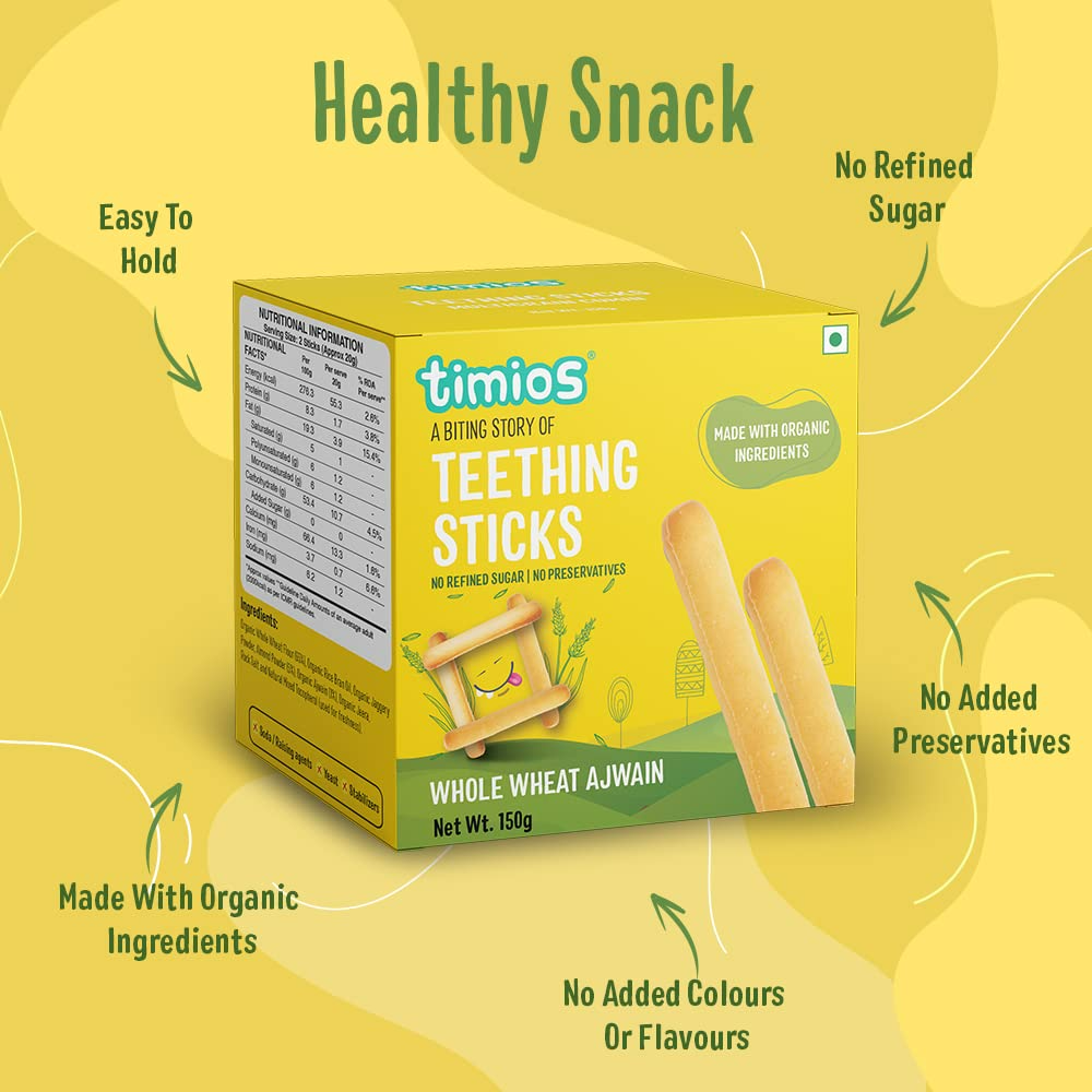 Timios Whole Wheat Ajwain Teething sticks 