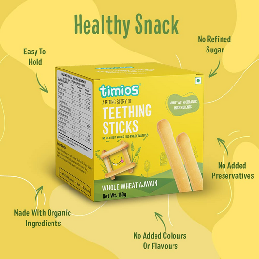 Timios Whole Wheat Ajwain Teething sticks 