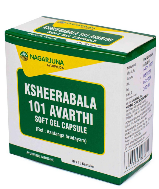 Nagarjuna Ayurveda Ksheerabala 101 Aavarthi Capsule - Grab2buy