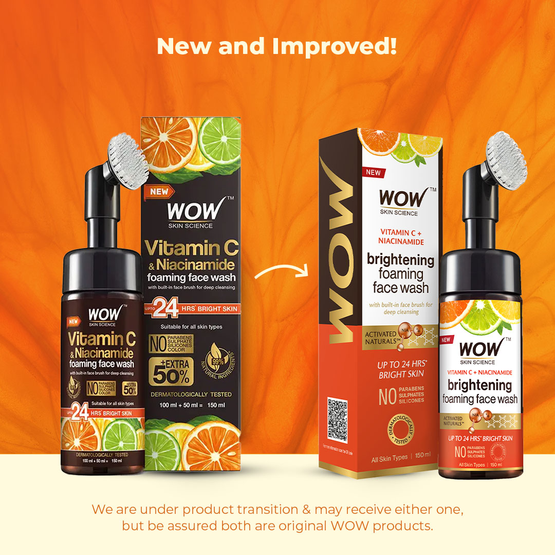 Wow Skin Science Vitamin C & Niacinamide Brightening Foaming Face Wash  Grab2Buy Wow Skin Science Grab2Buy