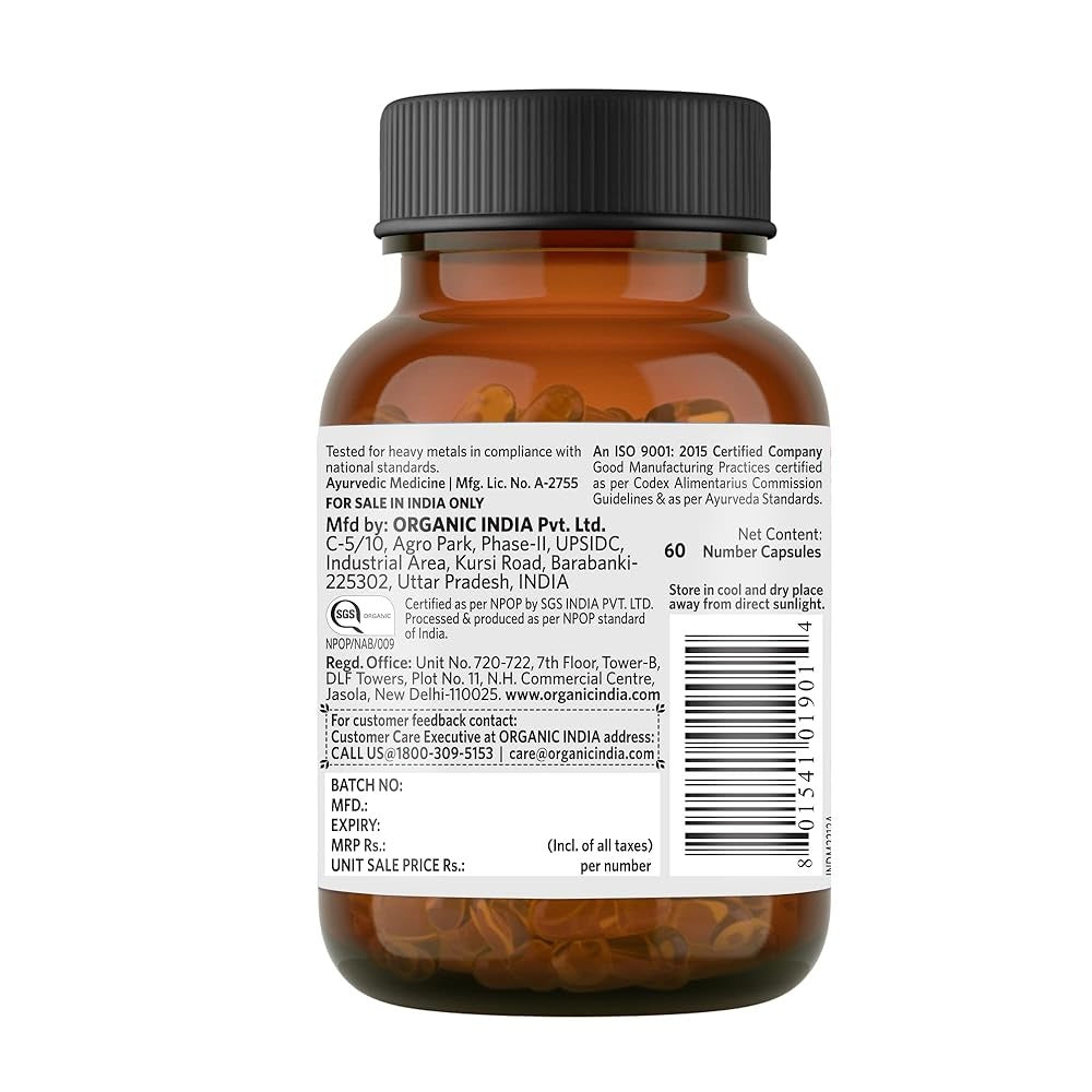Organic India Triphala Capsules | Certified Organic Digestive Detox & Gut Health Supplement 