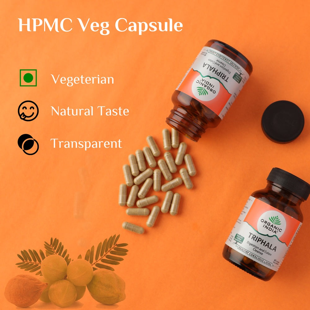 Organic India Triphala Capsules | Certified Organic Digestive Detox & Gut Health Supplement 