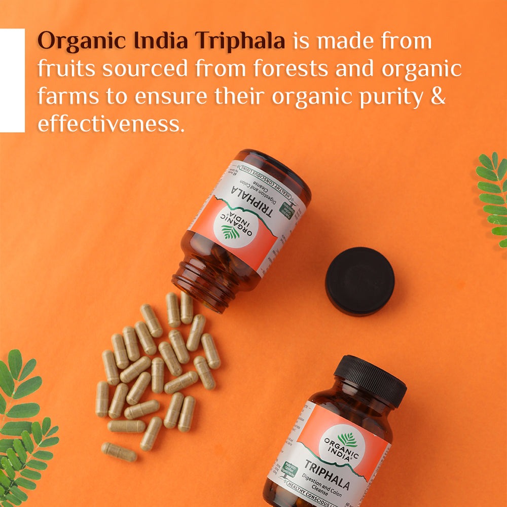 Organic India Triphala Capsules | Certified Organic Digestive Detox & Gut Health Supplement 