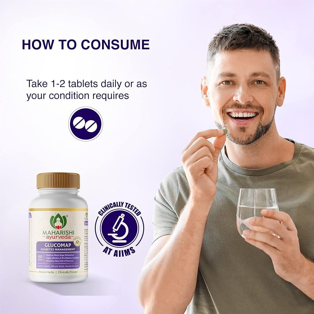 Maharishi Ayurveda Glucomap Tablets | Vedic Ayurvedic Supplement for Healthy Blood Sugar Balance 