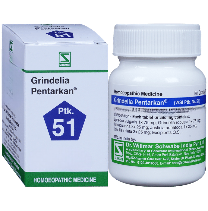 Dr. Willmar Schwabe India Grindelia Pentarkan Ptk 51 Tablets 
